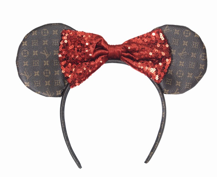 Red Bow Louis V Minnie Ears, Designer Minnie Ears